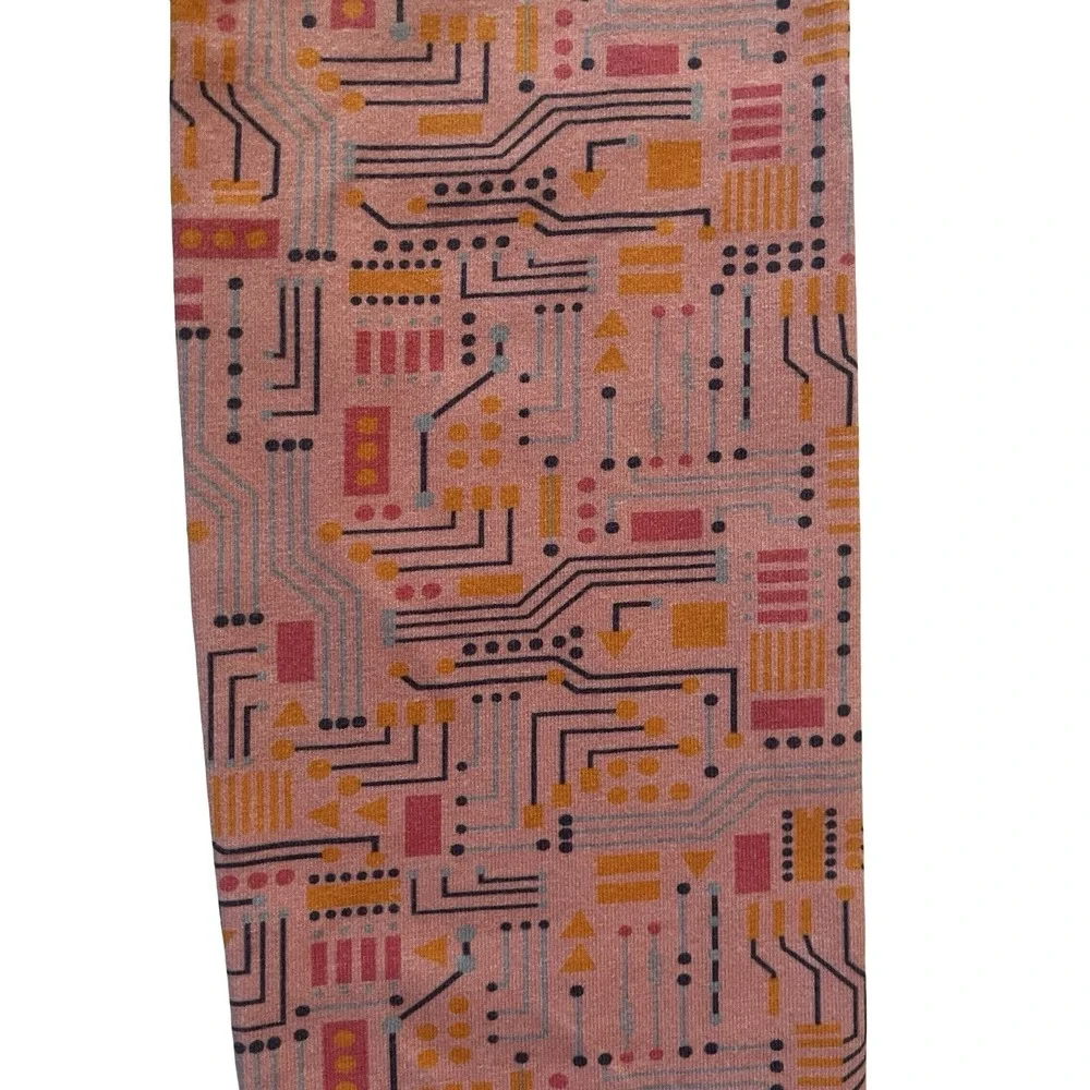 Piccolina Girls‎ Size 10 Leggings, Lot of 2, Red Travel & Pink Geometric Coding